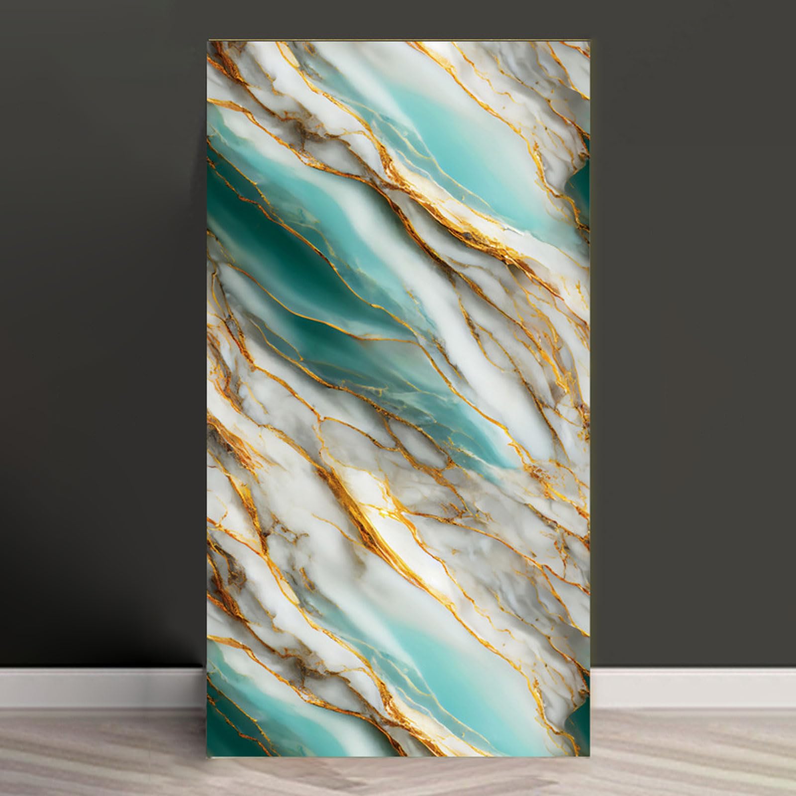 ByteRunning Marble Tiles,Waterproof Vinyls Self Adhesive Wall Tiles,Thicken Self Adhesive Wall Tiles Waterproof Backsplash,Glue Up Ceiling Panels,Easy Installation/Cutting,PVC Shower Walls Panels
