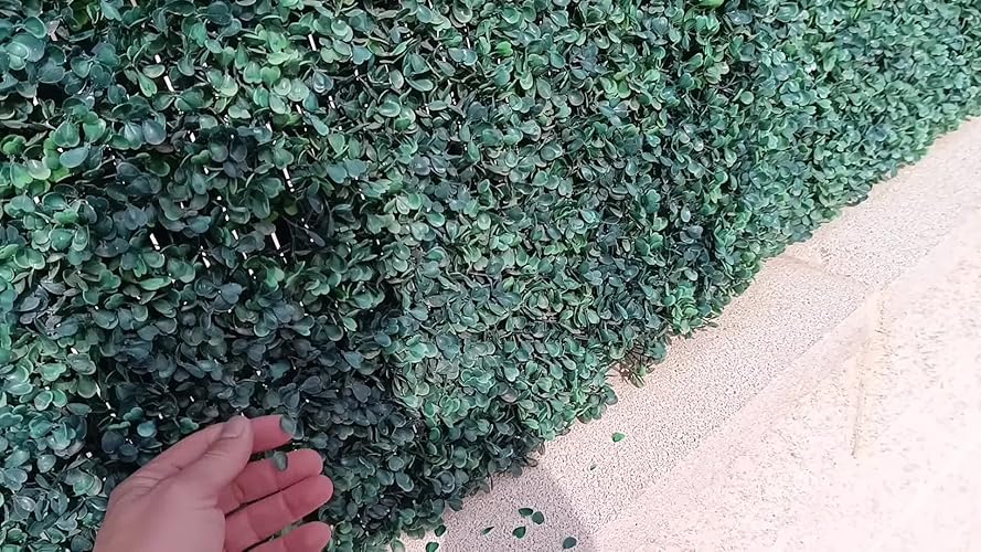 VEVOR Kunstmatige buxuspaneel UV, buxus heggenwandpanelen, kunstgras achtergrond muur 4 cm groene grasmuur, nep-heg voor decor privacyhek binnen, buiten (20 x 20, 24