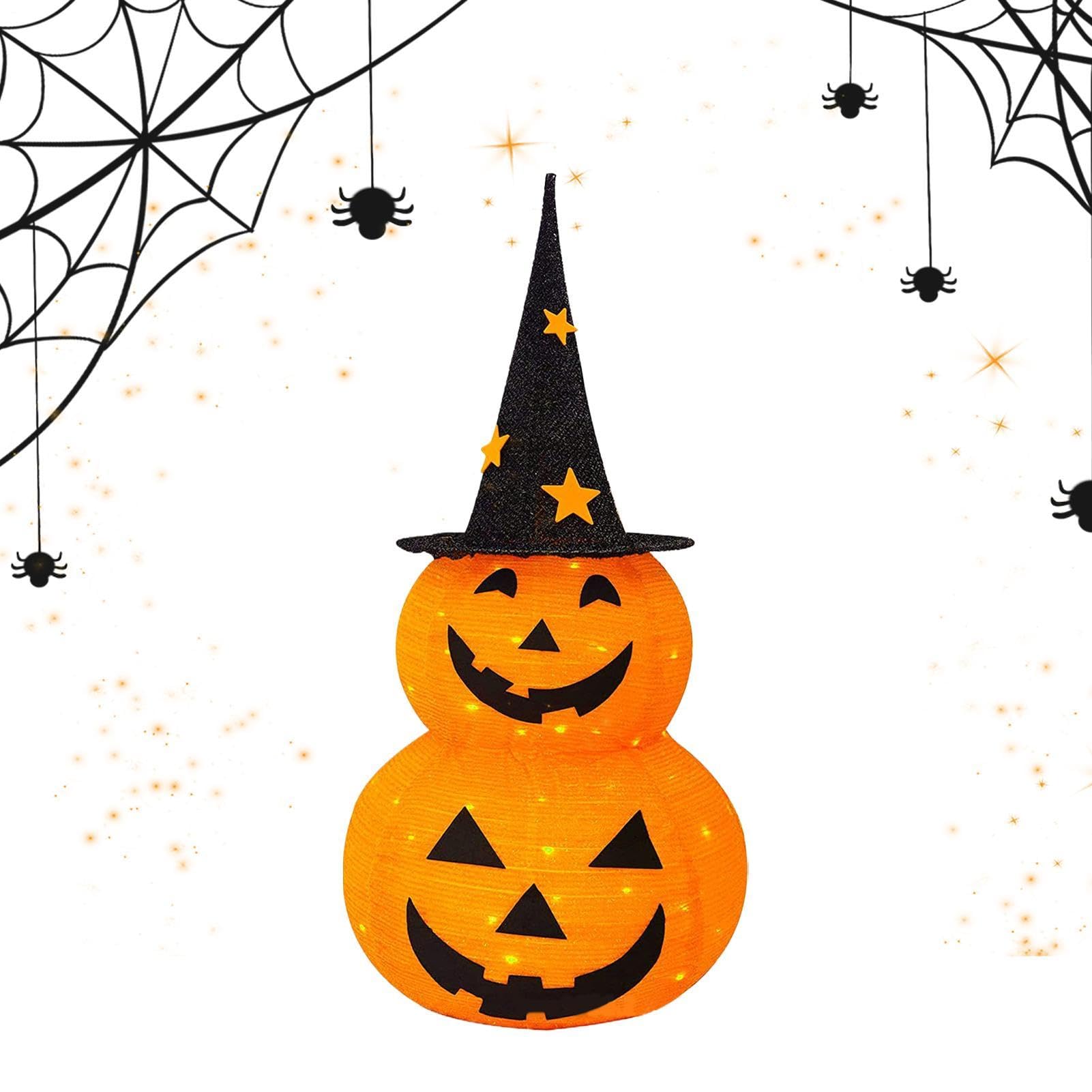 Świecące Dynie Zewnętrzne Dekoracja Halloweenowa z 8 Trybami | Dekoracyjna Lampka Świąteczna Dla Właścicieli Domów, Najemców, Do Domu, Mieszkania, Akademika, Salonu, Sypialni, Balkonu,