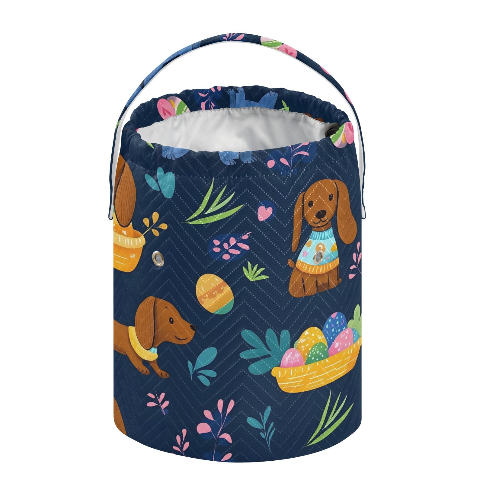 Yarn Storage Bag Small Crochet Bag Knitting Bag Organizer Easter Dachshund Yarn Bags for Crocheting Basket
