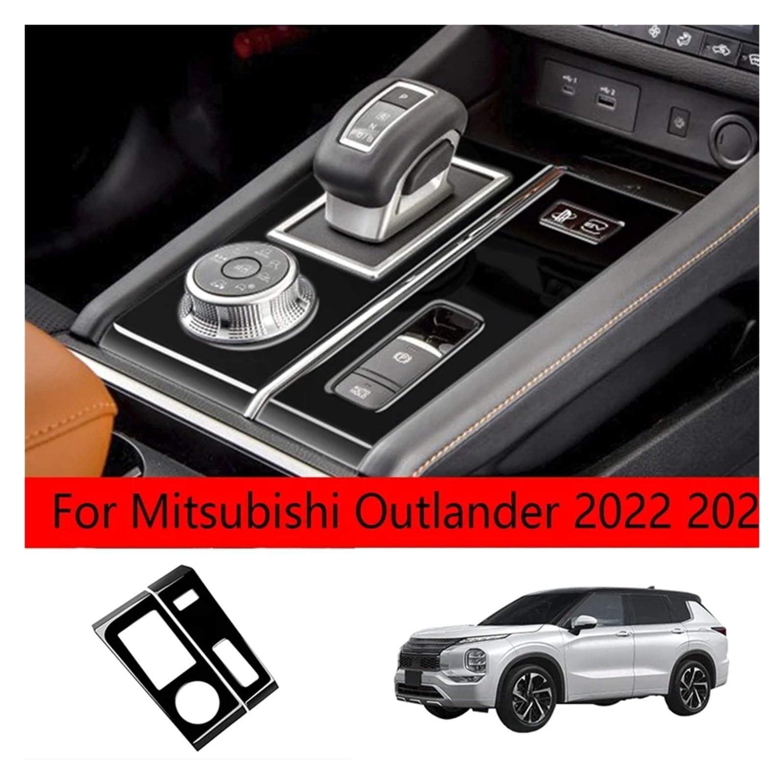 Panel Abdeckung Für Mitsubishi Für Outlander 2022 2023 RHD Ersatzzubehör Schwarze Konsolen-Schalttafelverkleidung Abdeckungsrahmen Dekoraufkleber Abdeckung Trim