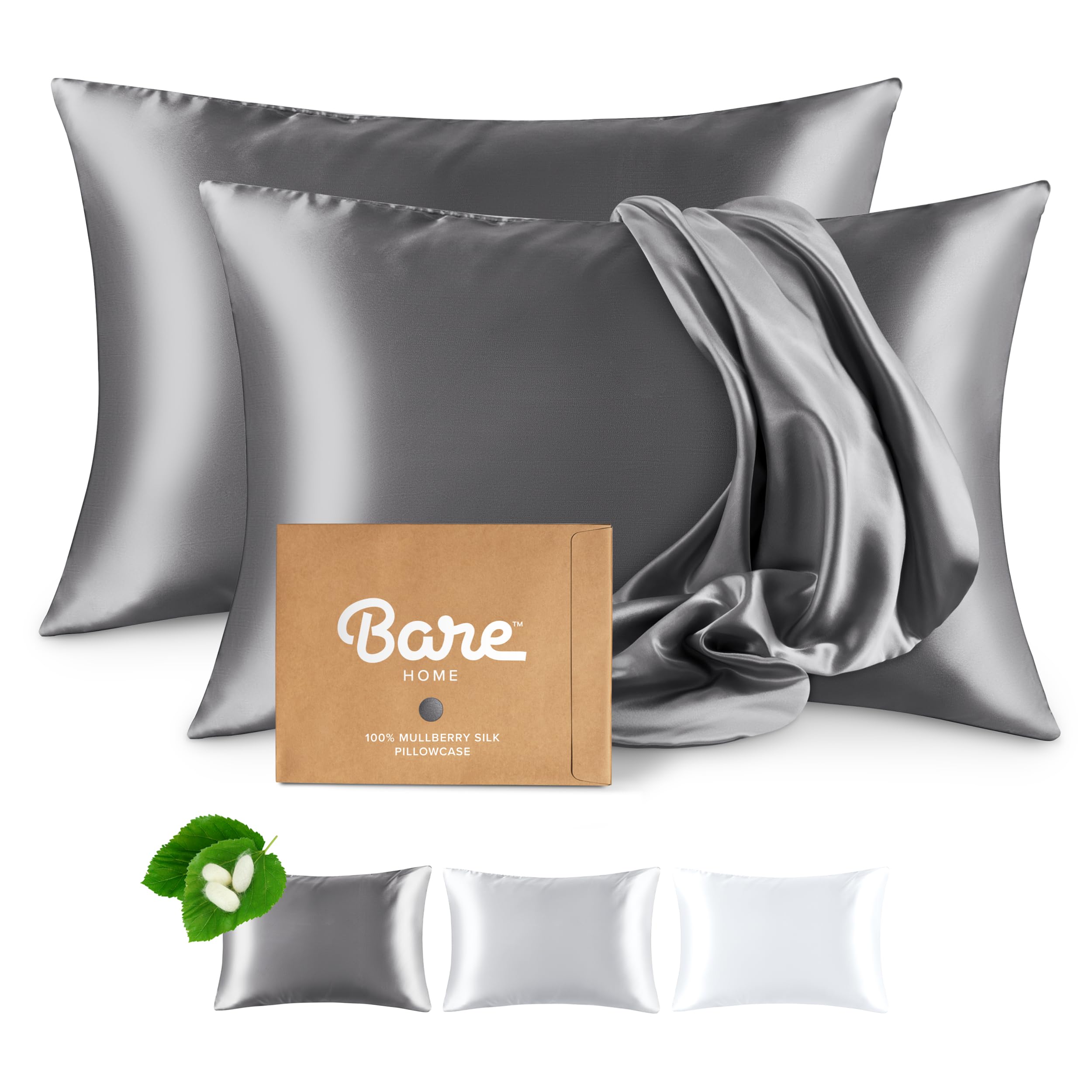 Bare Home 19 Momme Mulberry Silk Pillowcase