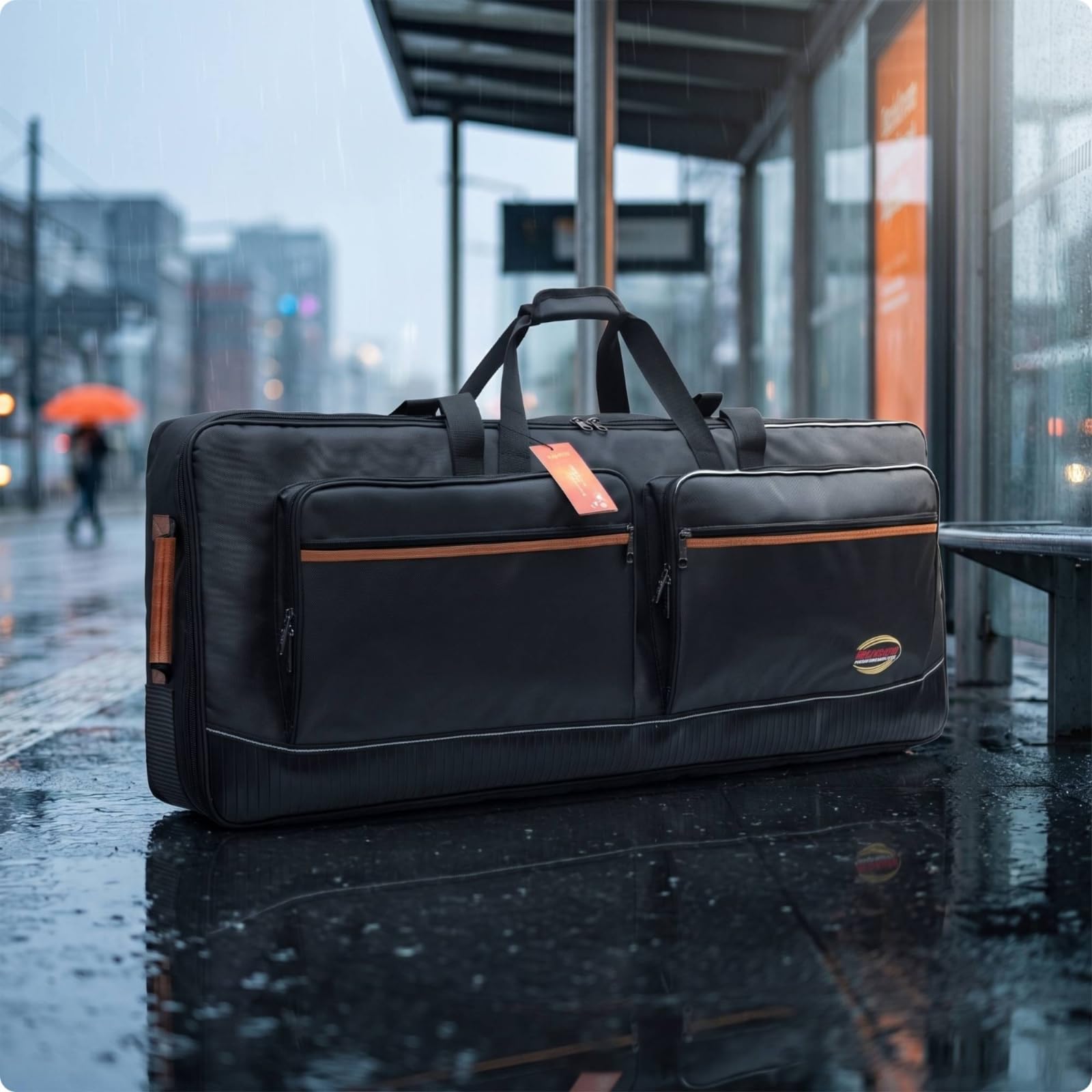Borsa Morbida Custodia Imbottita per Musicisti, Studenti di Musica, Prove, 76 Tasti, Array, Nero