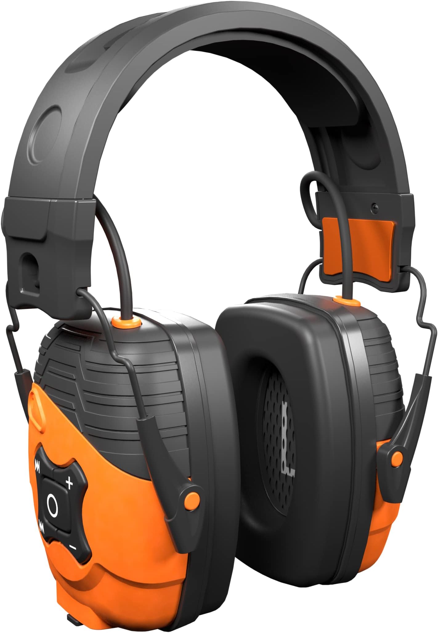 Bluetooth hearing protection with bluetooth, Bluetooth earmuffs and ear protection for lawn mowing | bluetooth ear protection (Safety Orange - Headband Style)