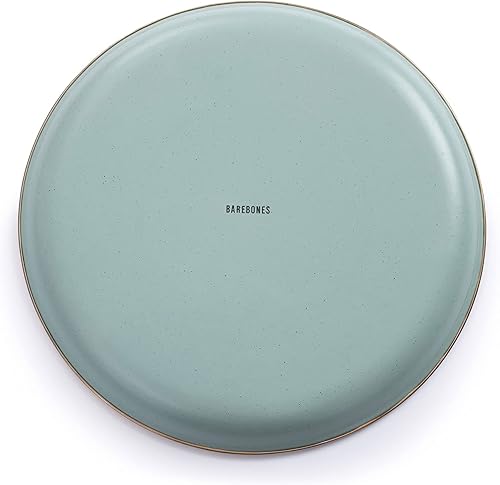 Vista 75 de Barebones Plato profundo esmaltado – Juego de 2 platos llanos – Juego de platos de acero inoxidable horneado acabado a mano – Juego de cocina