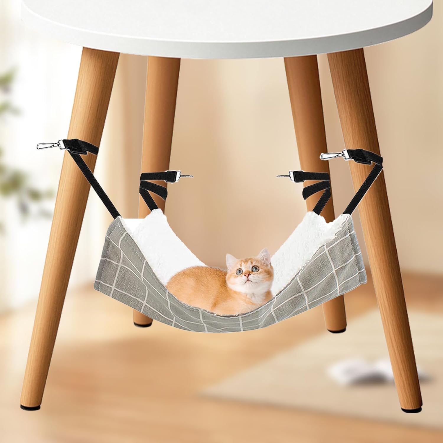 BLMHTWO 2PCS Cat Hammock Bed, Reversible Pet Cage Cat Hanging Bed Soft Plush Hanging Hammock for Kitten, Ferret, Rabbit, Chinchilla, Guinea Pig (Gray, Blue) 6 71cRLCFe5aL. AC SL1500