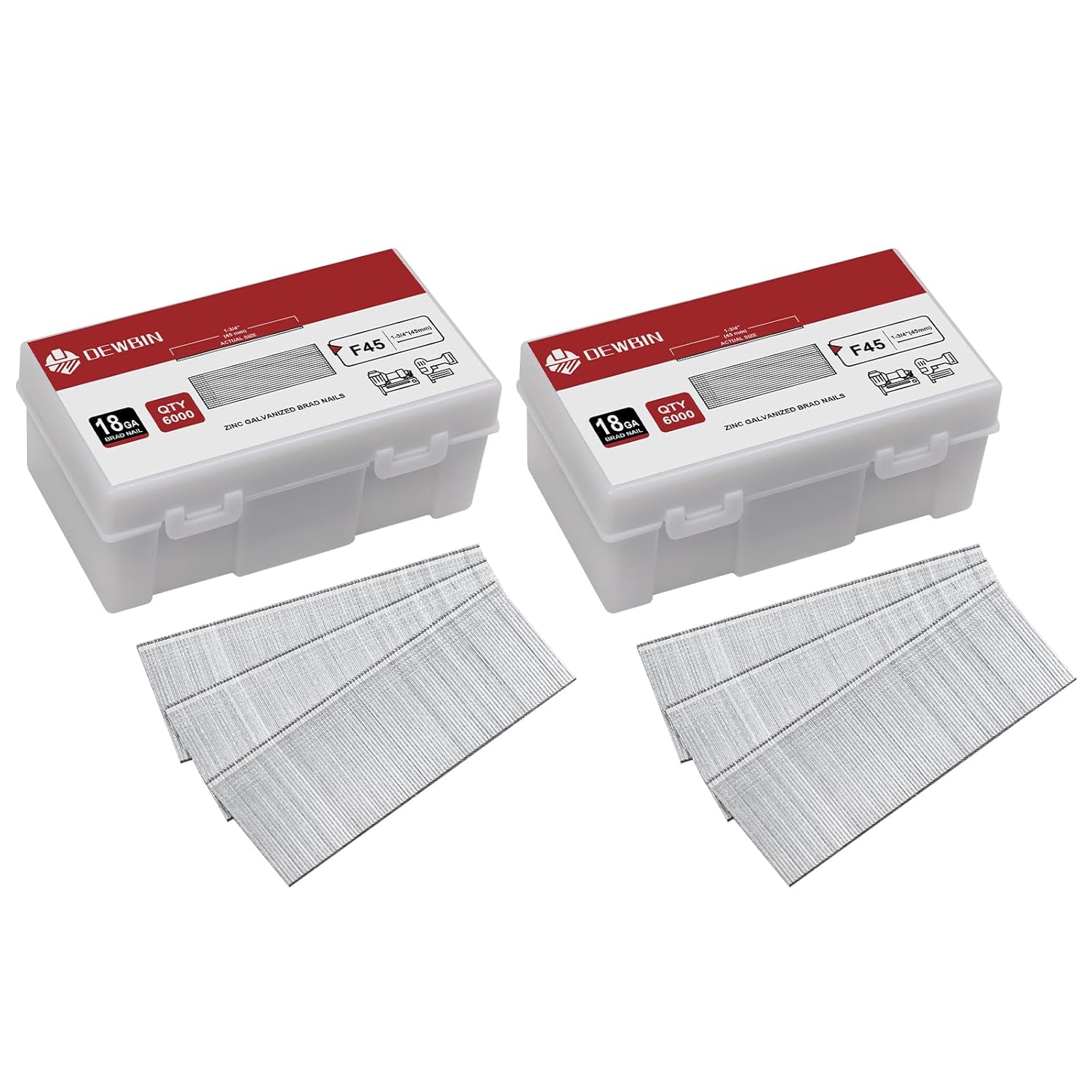 18 Gauge Brad Nails, 12000 Counts 1-3/4-inch 18 GA Brad Nails, Galvanized Nails for Nail Gun, Finishing Nail Gun Nails for Pneumatic, Electric Brad Nailer Gun