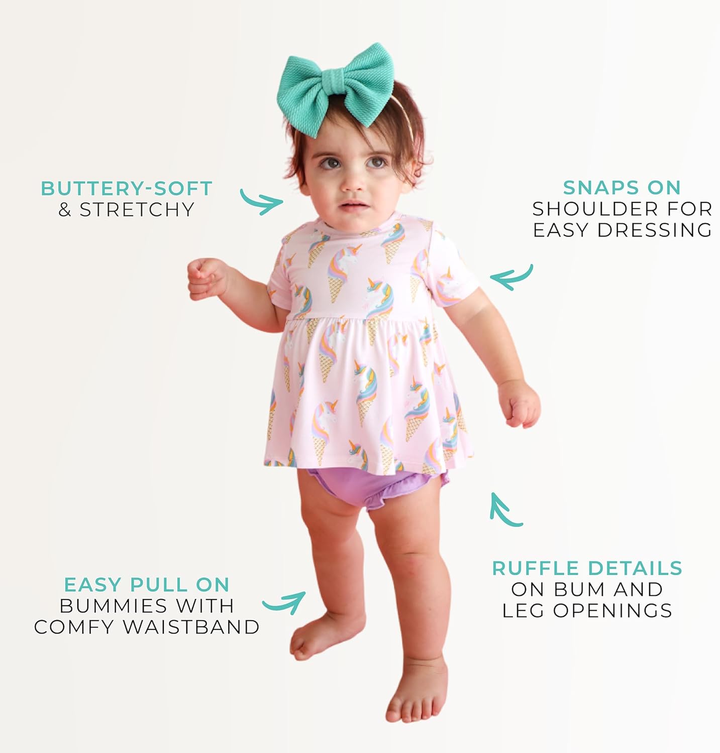 Posh Peanut Two Piece Set - Short Sleeve Peplum Top & Shorts Set - Breathable Viscose from Bamboo Baby Girl Outfits