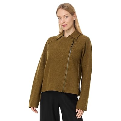 Eileen Fisher Moto Jacket With Zip Front Women