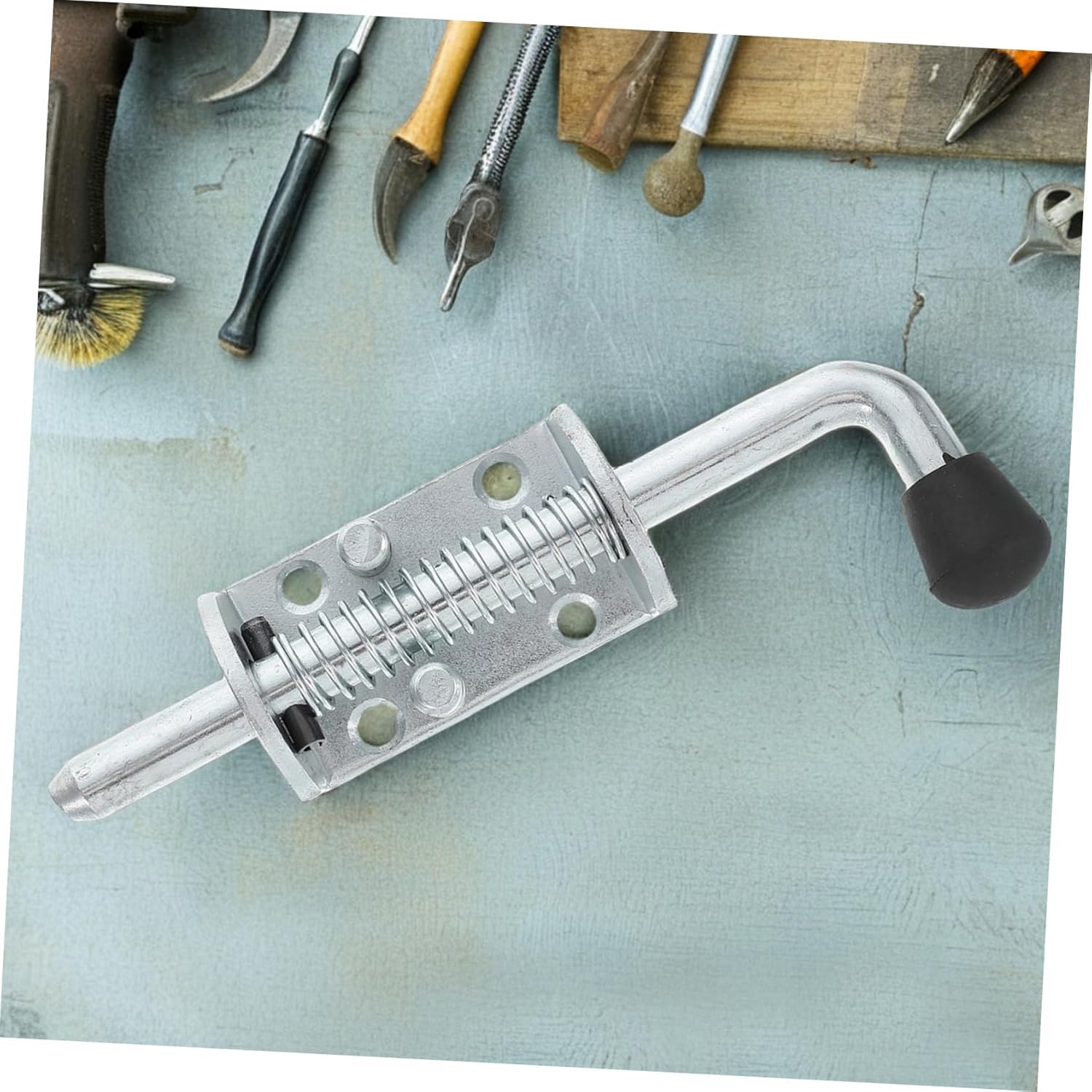 6pcs Heavy-Duty Stainless Steel Spring Latch for Cabinet Doors and Gates Mechanical Latch for Secure Fastening Trailers and Sheds