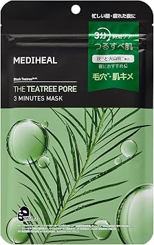 MEDIHEAL OFFICIAL 3 Minutes Mask THE Tea Tree Pore 7P 1SET Quick Hydration Moisturizing Morning Makeup Skin Preparation Texture Care Skin Care Prevent Skin Roughness Mixed Skin 1SET