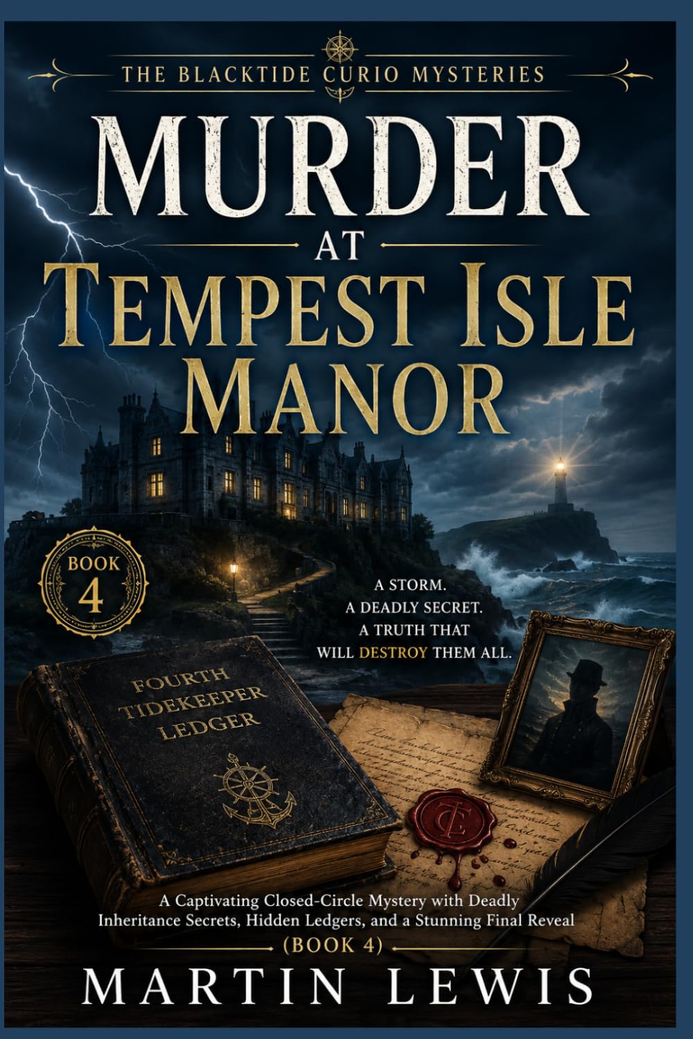 Murder At Tempest Isle Manor: A Captivating Closed-Circle Mystery with Deadly Inheritance Secrets, Hidden Ledgers, and a Stunning Final Reveal (Book 4) (The Blacktide Curio Mysteries)