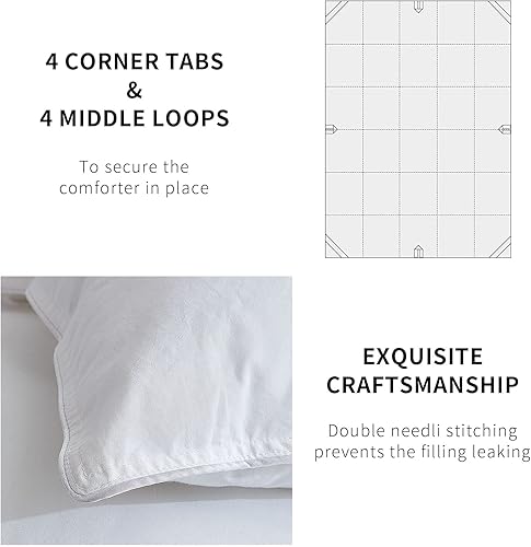 Miniatura 7 de Mr.Ye Edredón de plumas tamaño individual, edredón de plumón para todas las estaciones, suave relleno de edredón de hotel de 46 onzas, edredón