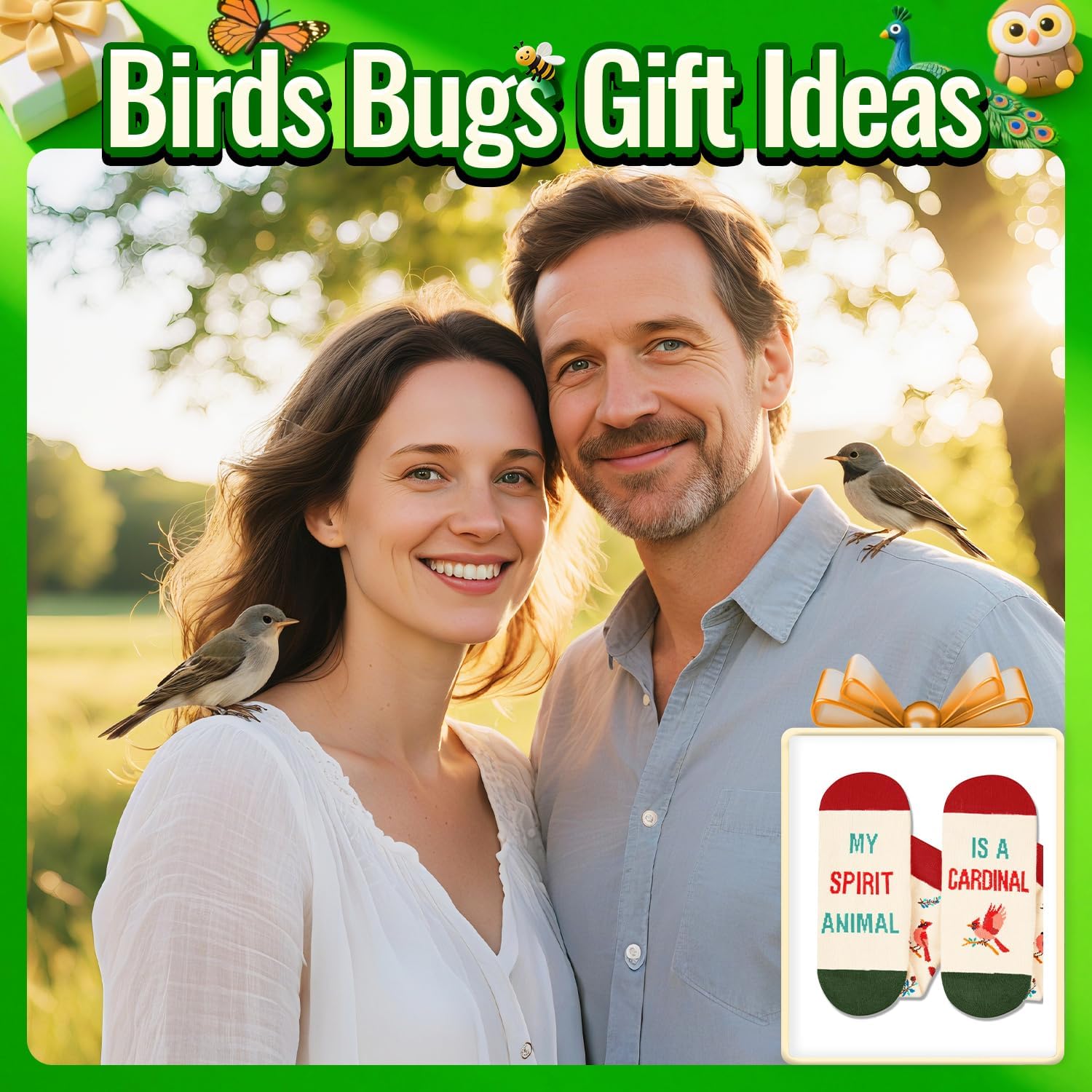 HAPPYPOP Animal Gifts for Nature Lover - Cardinal Bee Eagle Socks for Women Men - Image 6