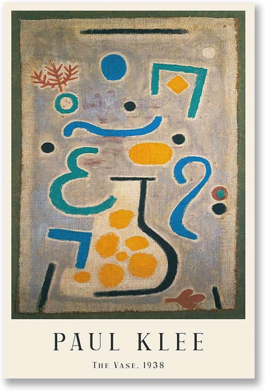 QSDTGHUIKP Paul Klee Canvas Painting Paul Klee《The Vase 1938》Poster Abstract Wall Art Modern Prints Aesthetic Picture for Home Decor 16x24inx1 UnFramed