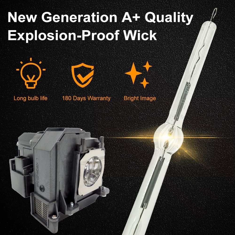A+ Quality For ELPLP71 V13H010L71 Replacement Projector Lamp Bulb with Housing Compatible with Epson elplp71 EB-1400Wi EB-1410Wi EB-470 H455A H455B H455C BrightLink 475Wi 480i PowerLite 470 480