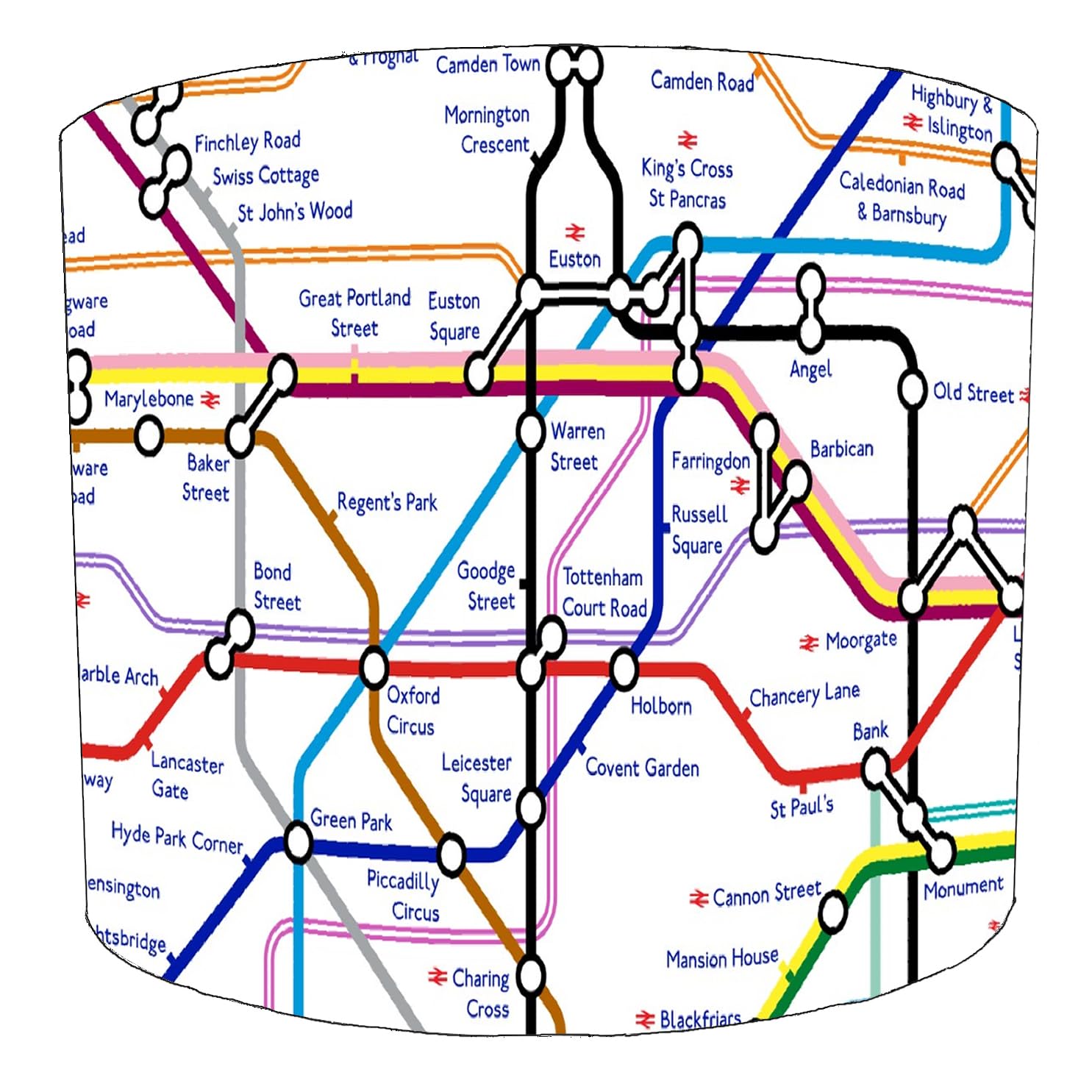 London Underground Tube Map Lampshade (1) 3 Sizes for Ceiling Light Shades or Table Lamp