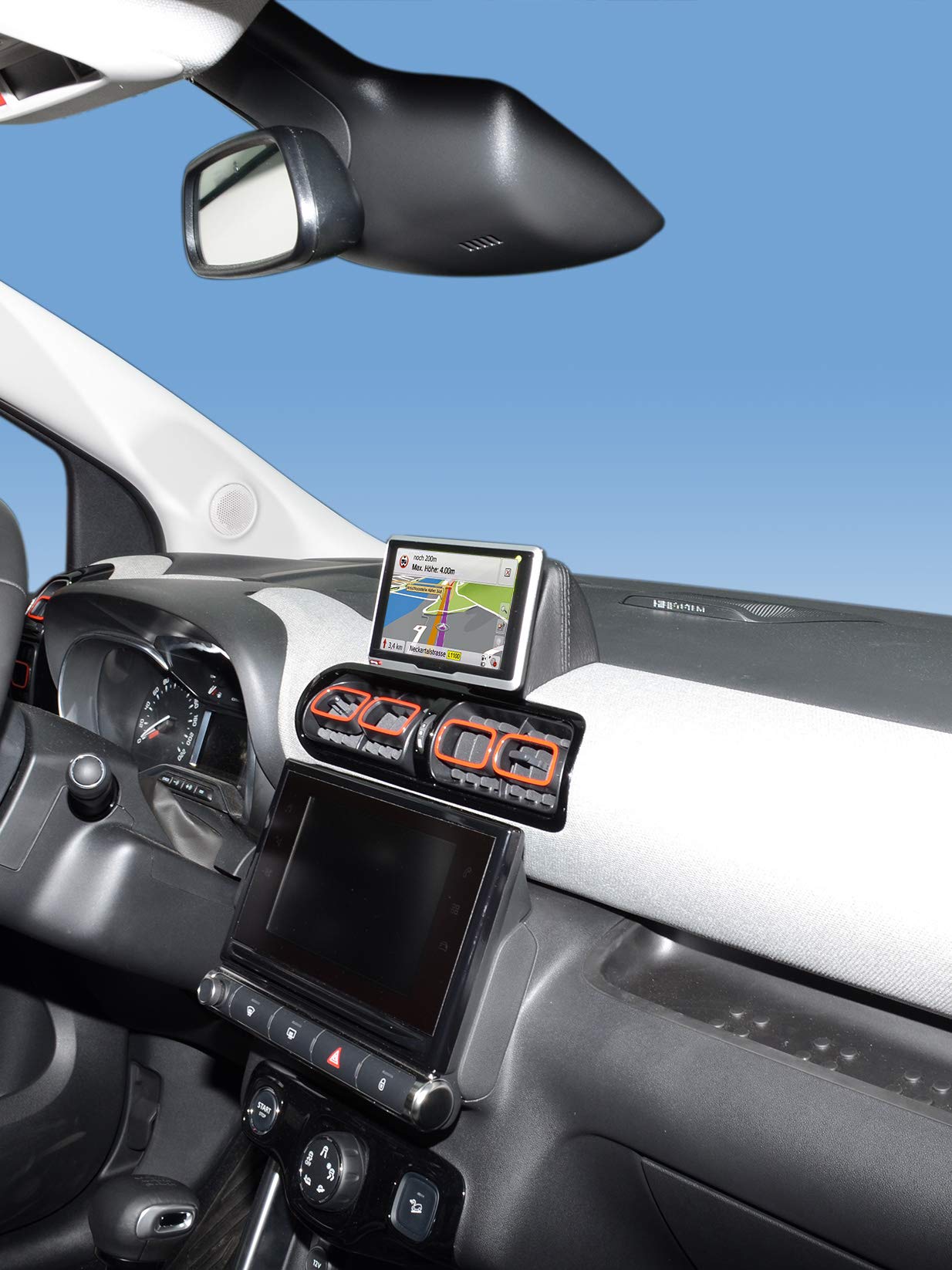 KUDA 7235 Uchwyt sztuczna skóra czarny do Citroen C3 Aircross od 2017