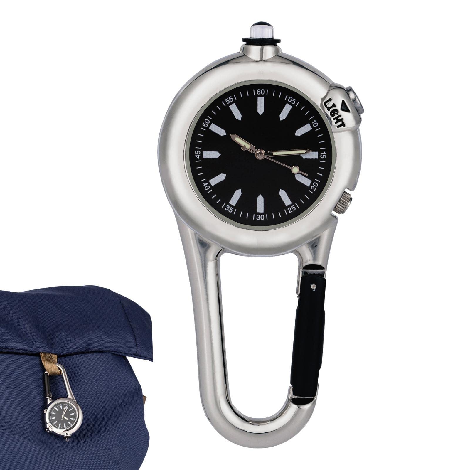 Rianpesn Carabiner Clip - Waterproof Backpack Carabiner | Clip On Outdoor Watches in The Dark for Walking and Camping