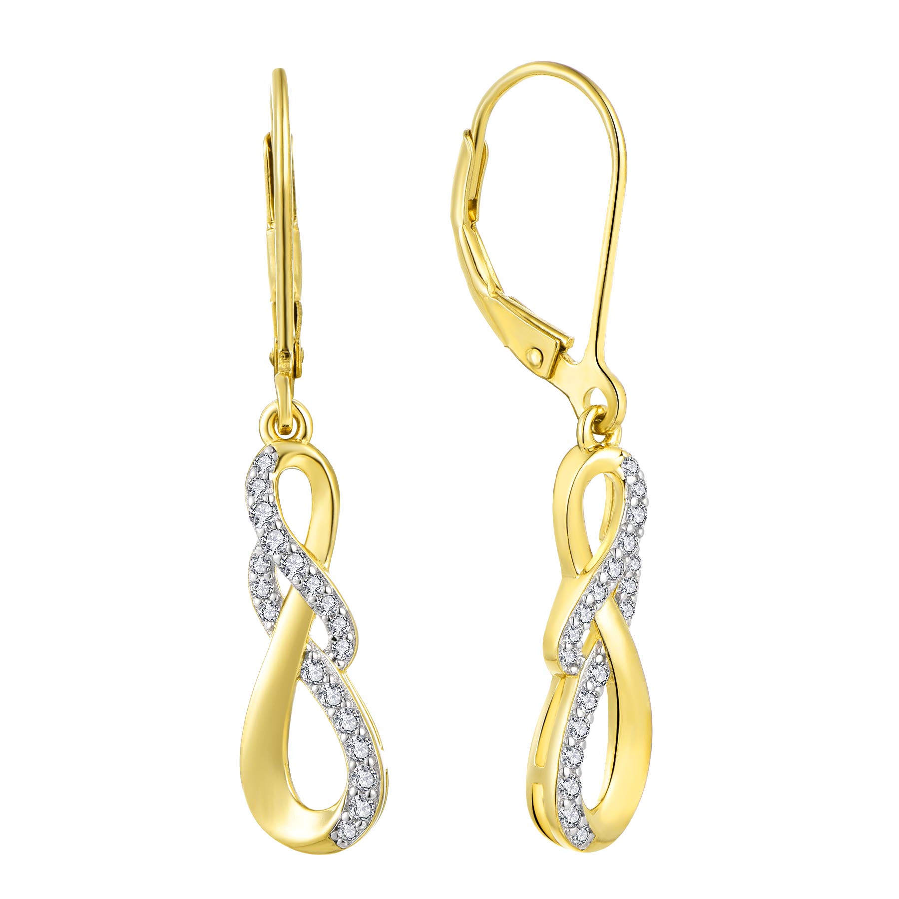 JO WISDOM Damen Ohrhänger Unendlichkeit Infinity silber 925,Ohrringe Hängende mit 3A Zirkonia Schmuck für Frauen Mädchen Mutter,Schmuck für Frauen