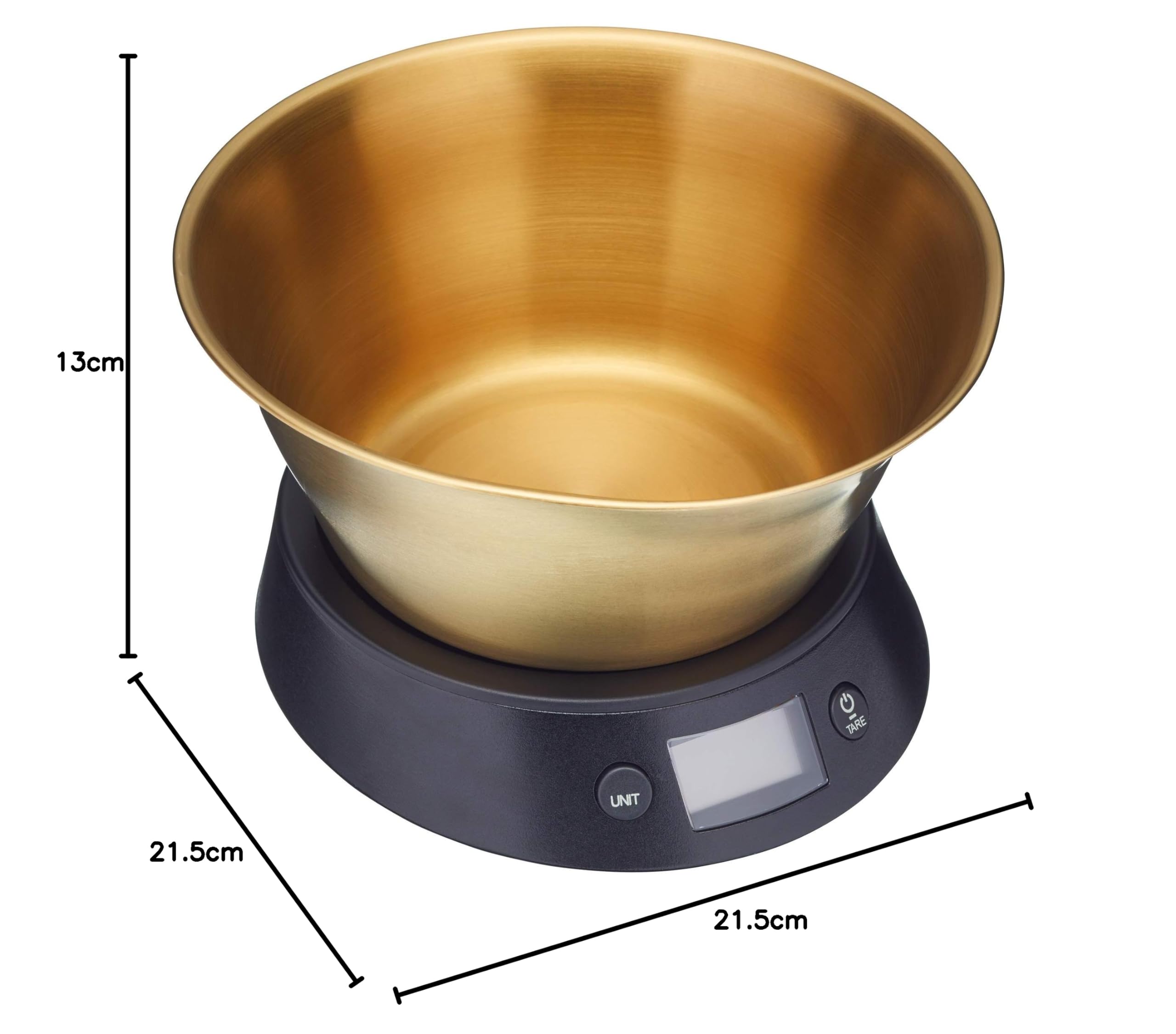 MasterClass Digitale Küchenwaage mit Schüssel in Geschenkbox, Messing / Schwarz, 5 kg