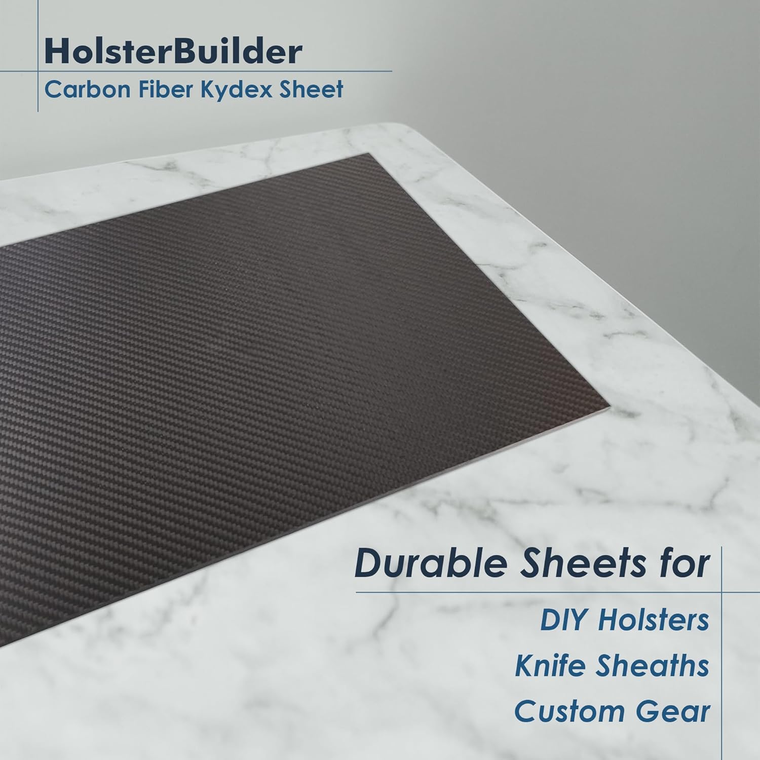 Carbon Fiber Sheets - (Pack of 2) Professional-Grade DIY Holster & Sheath Making Material - (8x8, 8x12, 12x12), Heat-Moldable, Custom Holsters (Black,8X8)