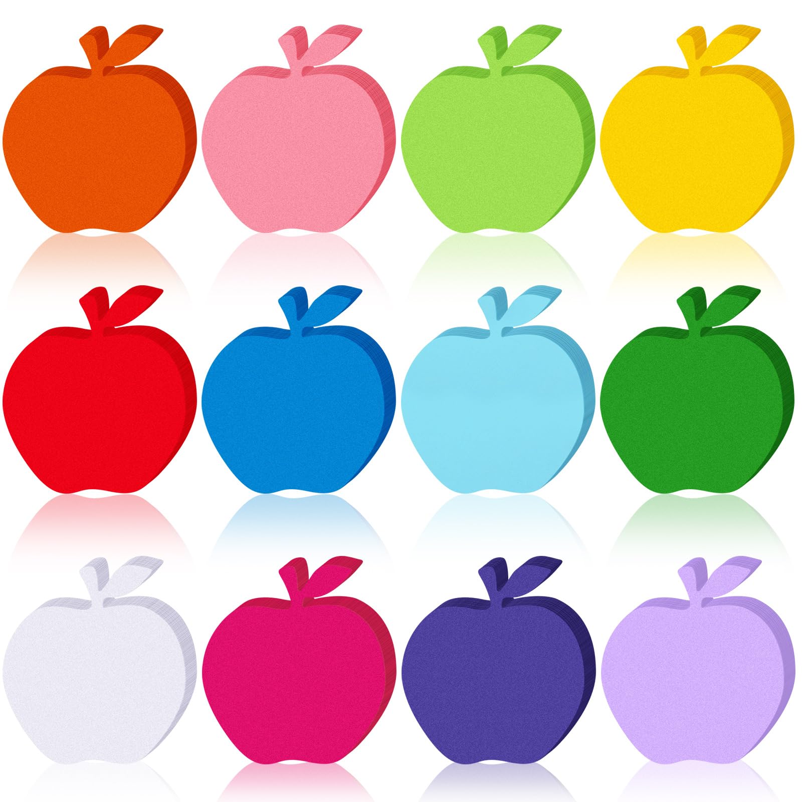 Kisston 360 Pcs Apple Cutouts Paper 3.9 Inch Assorted Color Die Cuts