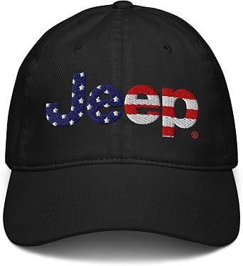 Jeep Flag Wordmark Logo Adjustable Baseball Hat