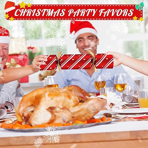 Miniatura 7 de Paquete de 10 recuerdos de mesa de Navidad de 10 pulgadas con sombreros de fiesta, broma, pequeños regalos para niños y adultos, Navidad, cena,