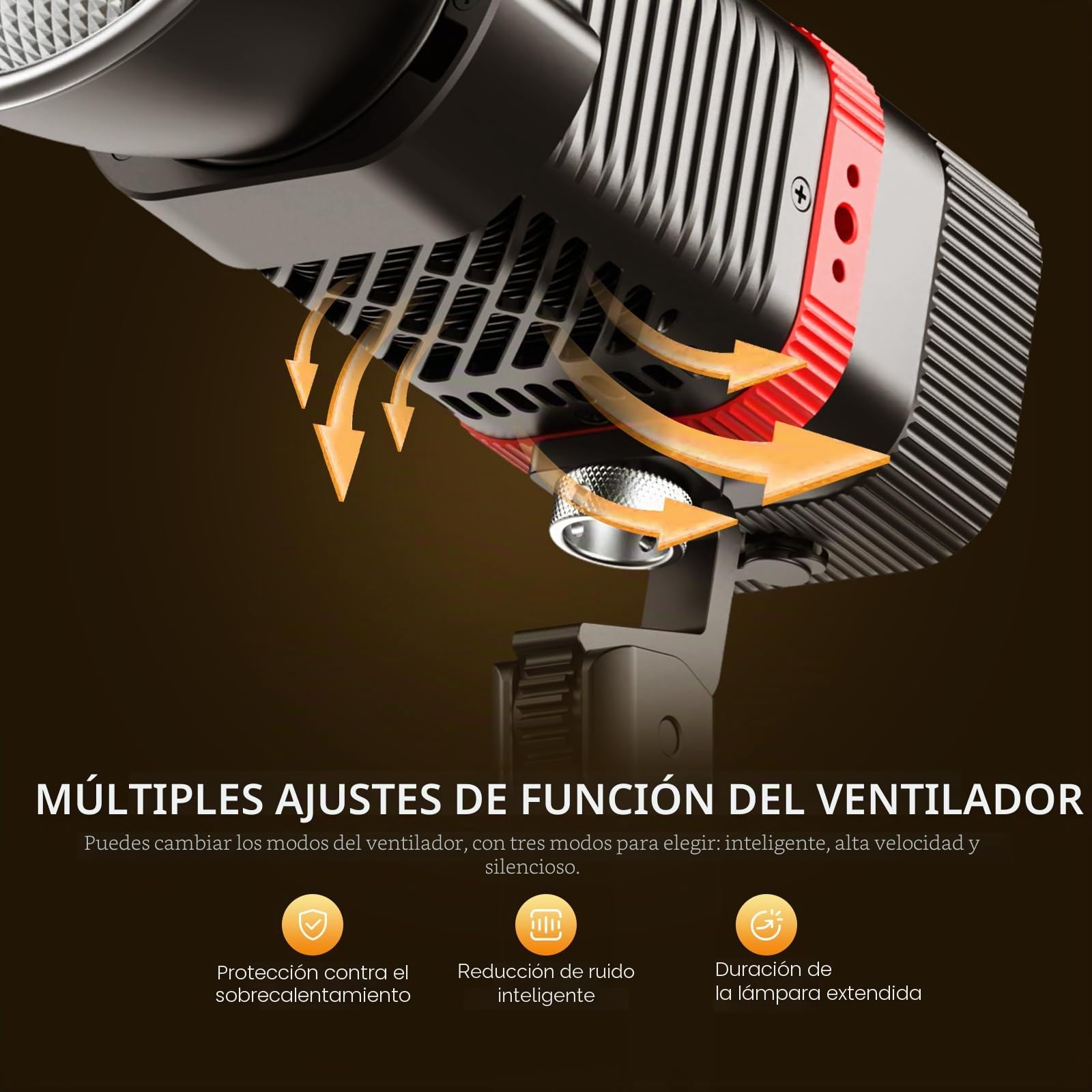 GVM PL60B - Lámpara de vídeo (60 W, para iluminación de estudio COB, iluminación de fotografía portátil para grabación, iluminación de vídeo LED portátil, proyector exterior para control por