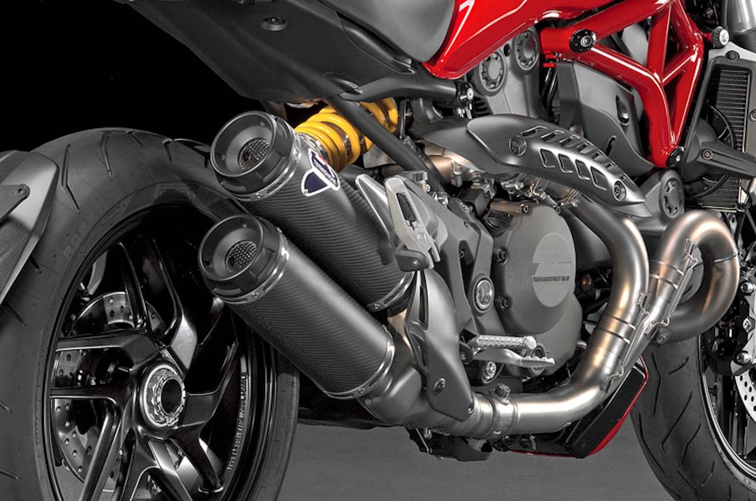 termignoni 96480321a scarico carbonio omologato compatibile con ducati monster 1200 2015 2016 mototopgun