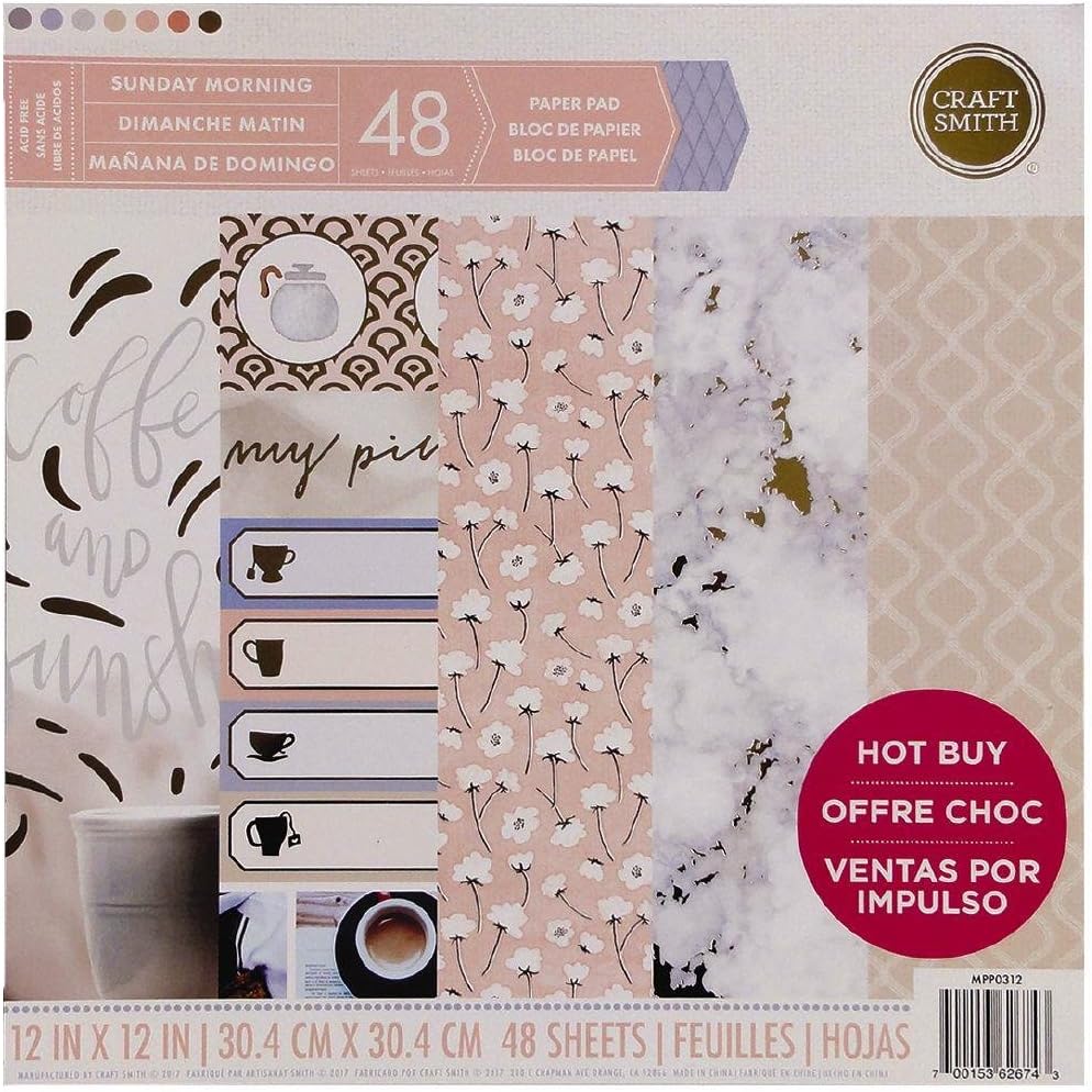Craft Smith Sunday Morning 12x12 Paper Pad 48 Sheets