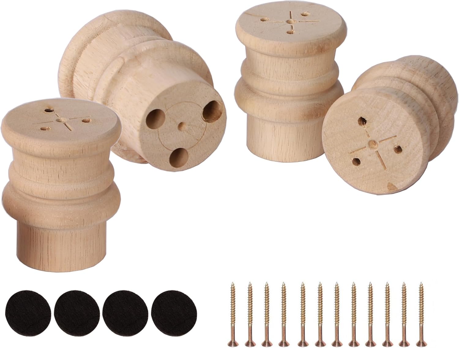 Wood Furniture Legs, Sofa Legs Pack of 4 - Black Frosted Color Legs Mid Century Modern Replacement Legs for Armchair Recliner Coffee Table Chair Couch Dresser (Black Frosted Color, 5 inch)