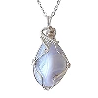Vista 90 de NEW Designs by Nature Gems Handmade Fire Opal Necklace, October Birthstone Jewelry, With 24 Inch Silver Plated Chain, With a Gift Box, Handmade in