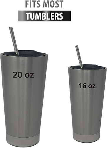 Miniatura 4 de Pajitas reutilizables de acero inoxidable con estuche de madera, paquete de 6, pajitas ecológicas de viaje de 8.5 pulgadas, reutilizables, con