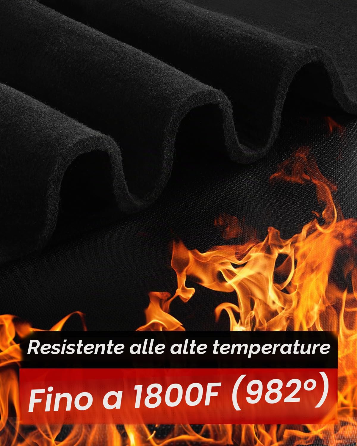 Feltro in fibra di carbonio Saldatura Coperte, tappeto ignifugo per camino, coperta antincendio, resiste alle alte temperature, protegge da scintille, schizzi e scorie, tessuto ignifugo (90 x 120 cm)