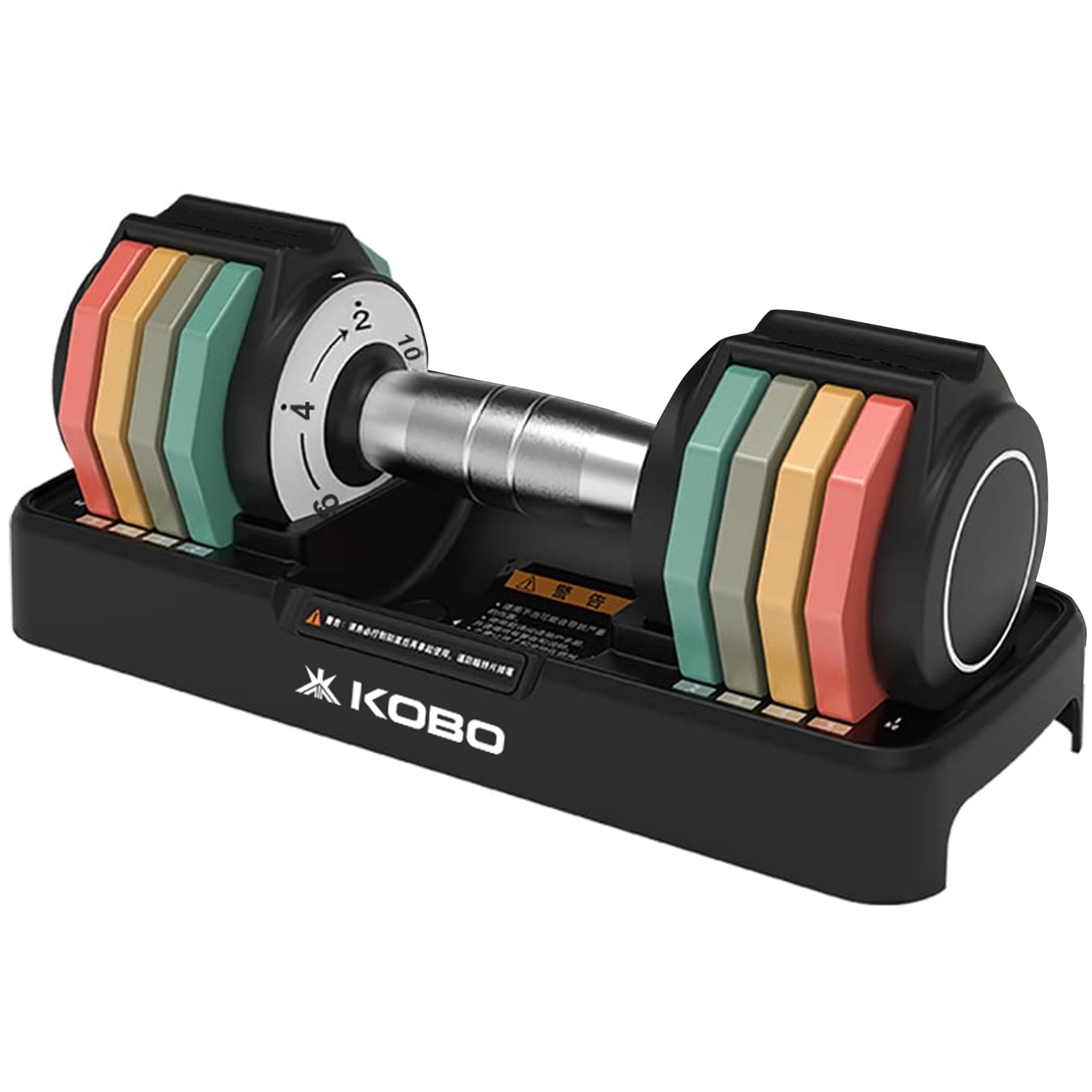 Kobo 10 Kg Professional Adjustable Dumbbell, 2 Kg, 4 Kg, 6 Kg, 8 Kg, 10 Kg, 5 Adjustment Gym Equipment Set for Home Workout, Set of 1-image-23