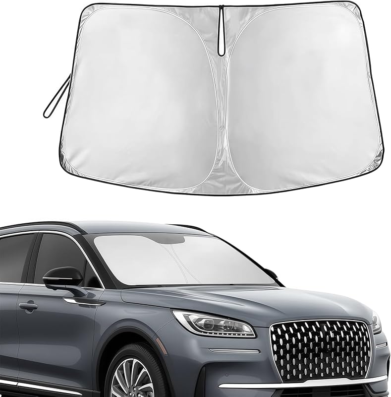Windshield Sun Shade, Foldable Front Car Window Shades Cover for Windshield Sun Visor Protector, Keep Interior Cool, Universal Fit for Sedan SUV MPV, Car Accessories (57.09" x 31.5 ")