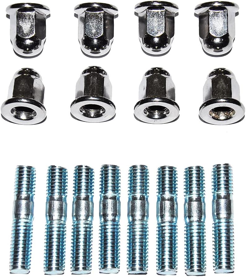 8 PCS Cylinder Head Exhaust Studs Bolt Nut for Honda Suzuki Yamaha 8mm ×35mm