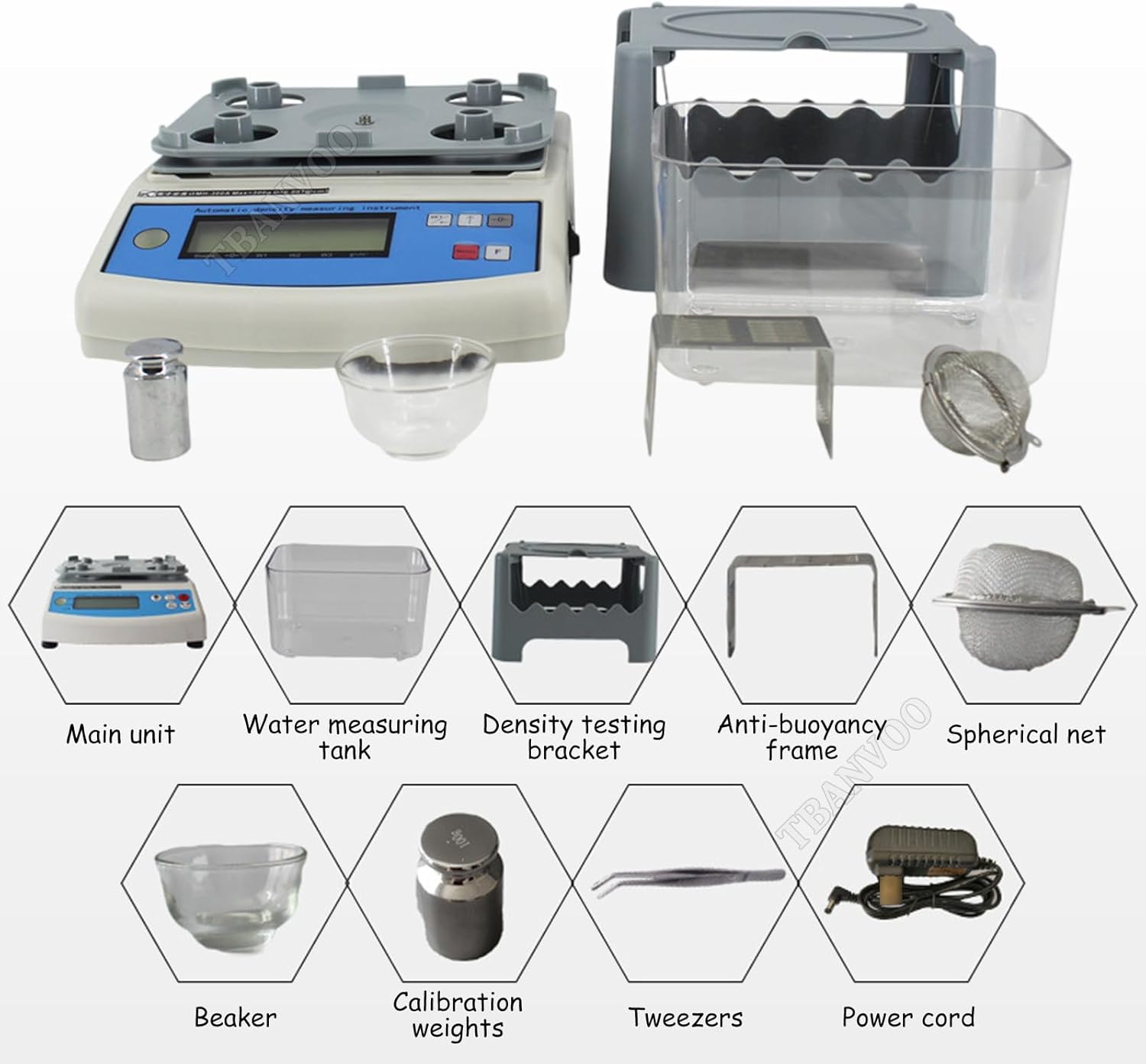 Digital Electronic Gold Tester, a Precision Purity Analyzer and Densimeter Machine for Gold, Silver, Platinum, Palladium, with 0.001g/cm³ Accuracy & Quick Readout (MH300A)