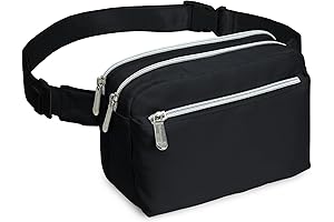Black Pocket Bum Bag For Women - Coachella Fanny Pack Belt Bag For Women