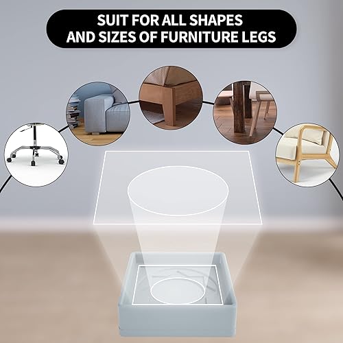 Miniatura 73 de Posavasos para muebles, 8 unidades, 2 pulgadas, almohadillas antideslizantes para muebles, suelos de madera dura, patas de goma para muebles