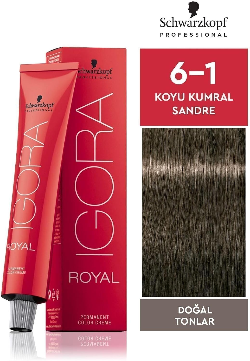 Schwarzkopf Igora Royal Saç Boyası 60ml-No - 6.1 Küllü Koyu Kumral
