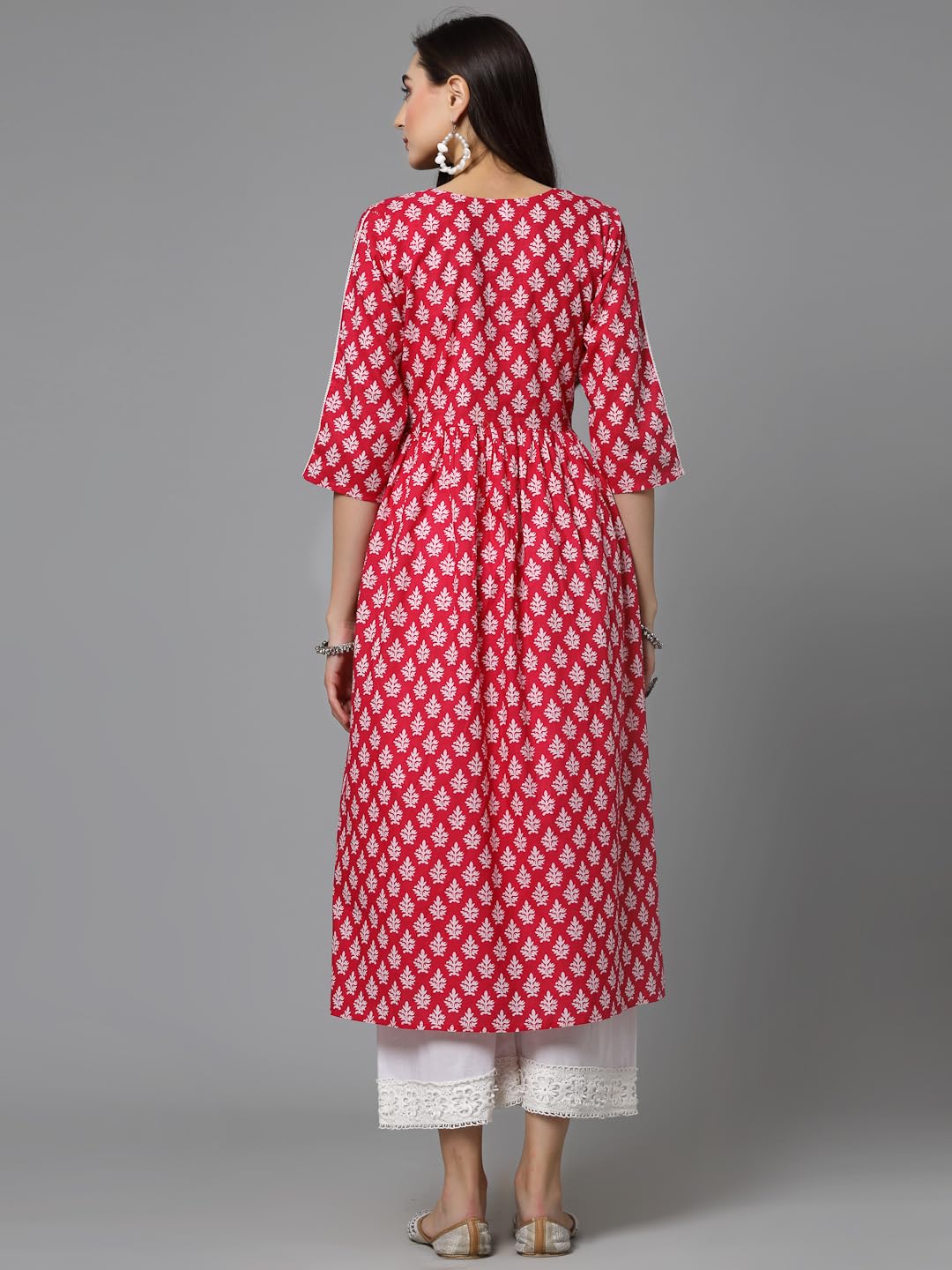 Stylum Women's Floral Printed Cotton A-Line Kurta (Pinkfizz44_Pink, Xxl)