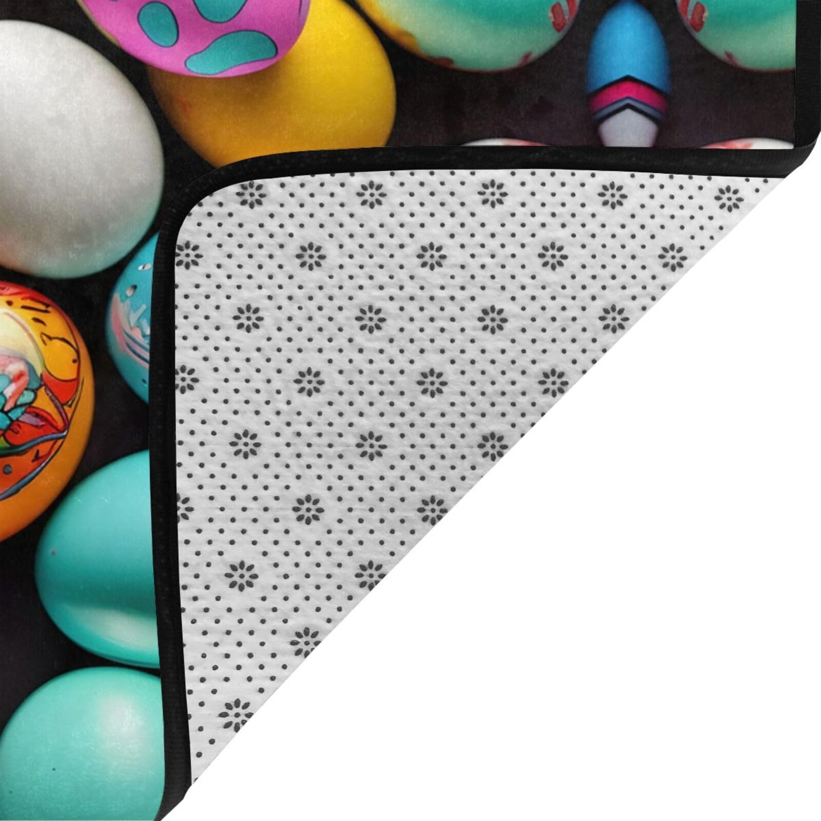 Alfombra con estampado de huevos de Pascua de 80 x 58 pulgadas, alfombra suave para sala de estar, oficina, dormitorio y más, decoración del hogar que no destiñe