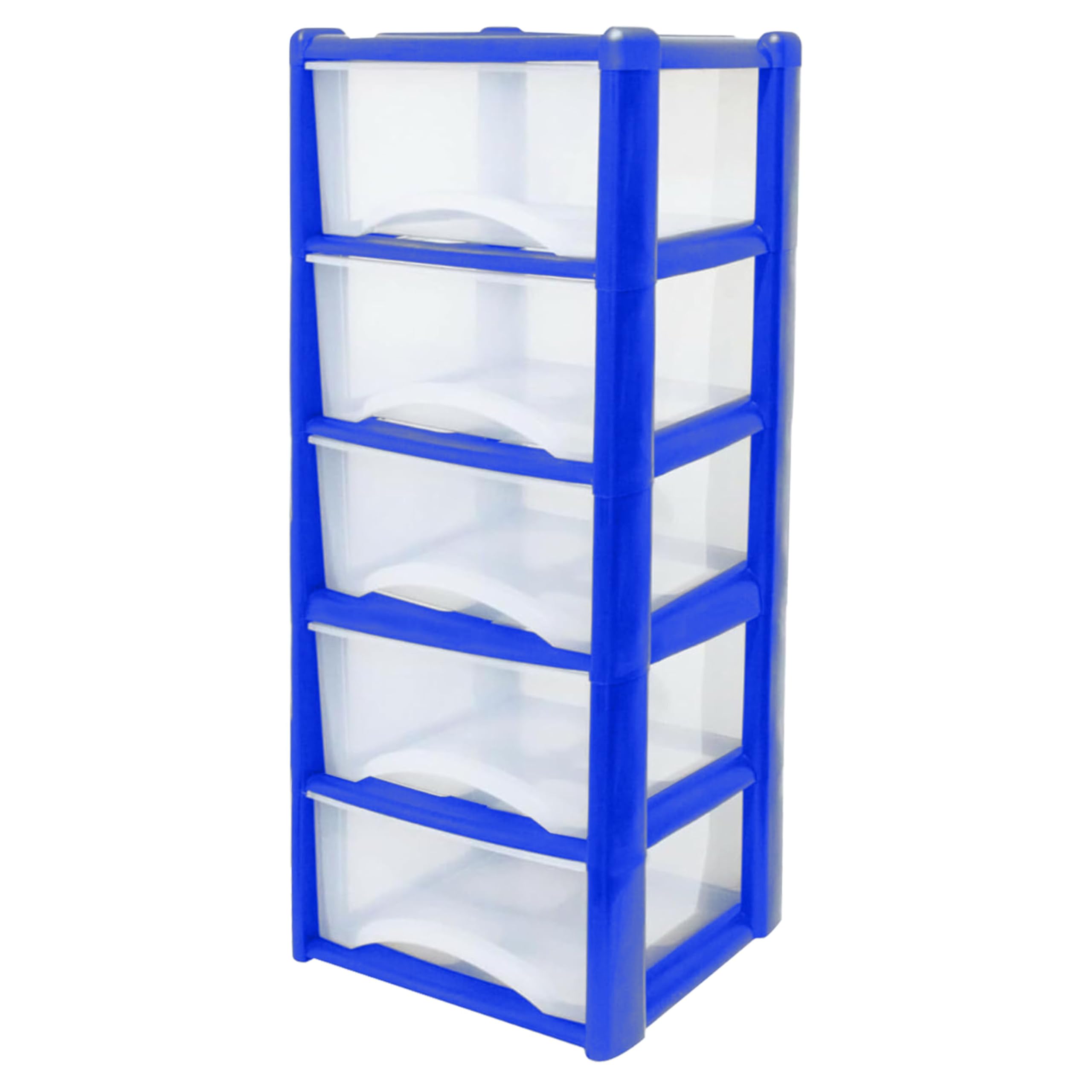 Neat. 5 Plastic Storage Drawers Unit with See-Through Drawers, Compact Vertical Design โ Durable Plastic, Ideal for Organizing Office Crafts, and Household Items, 100cm x L39cm x W39cm - Blue โ image 1