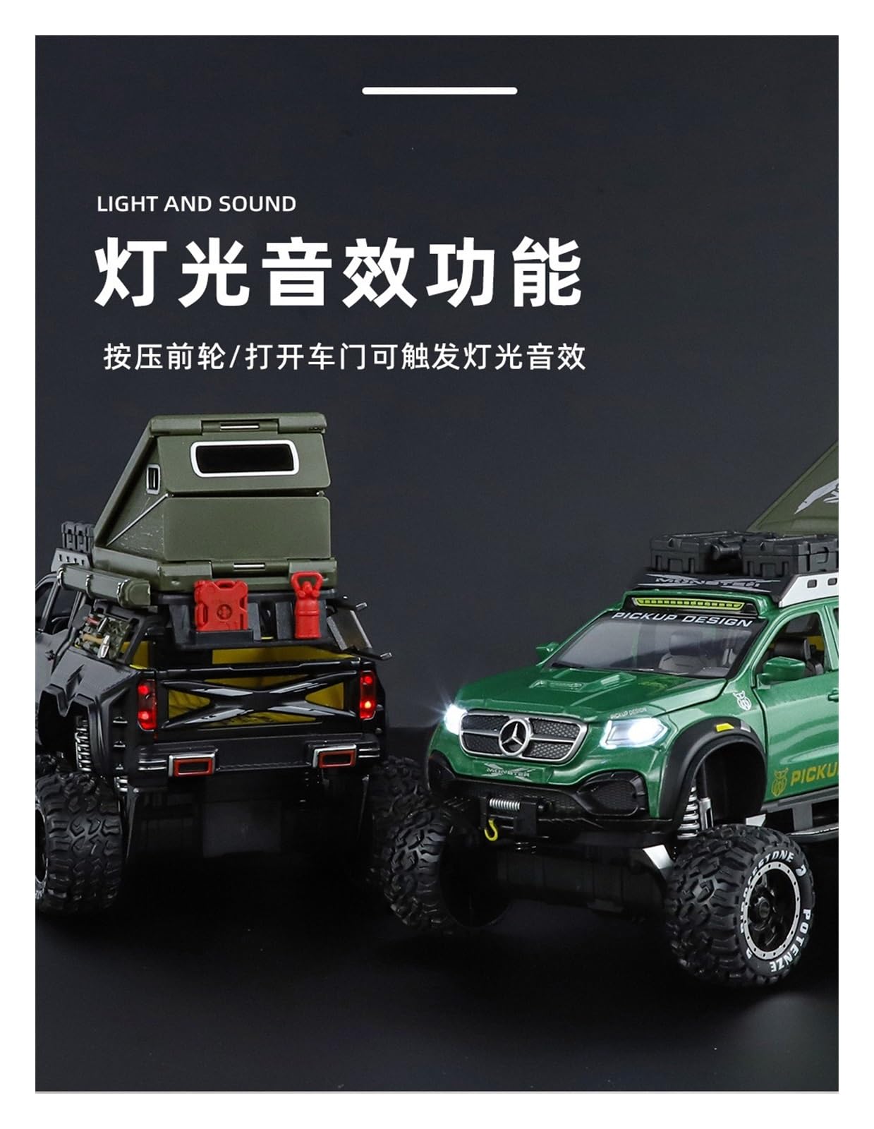 Metallo Scala Replica 1 24 Per Mercedes-Benz Pickup Truck RV Modello Campeggio Esterno Fuoristrada Adulto Miniatura Hobby Veicoli Giochi Set