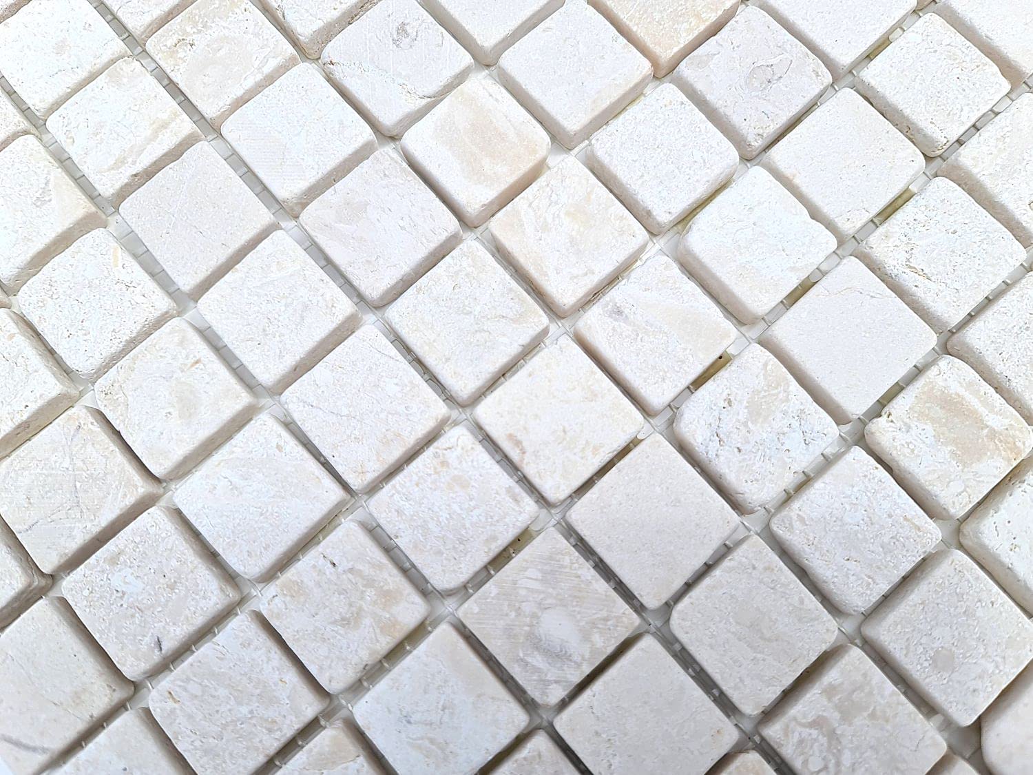 Piastrella a mosaico in marmo Thumbnail bianco