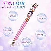 Vista 2 de HESTYA - 16 piezas de bolígrafos de glitter con cristales brillantes, bolígrafos de arena líquida dinámica y repuestos, tinta negra metálica