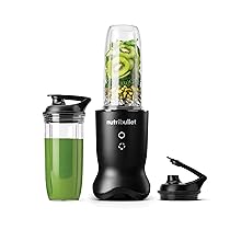 Nutribullet Ultra NB1206MB Frullatore con Contenitore in Tritan, Lame in Acciaio Inossidabile, Frullatore Elettrico per Smoothie, Bicchieri da 900ml e 700ml, 2 Coperchi To-Go, 1200W, Grigio